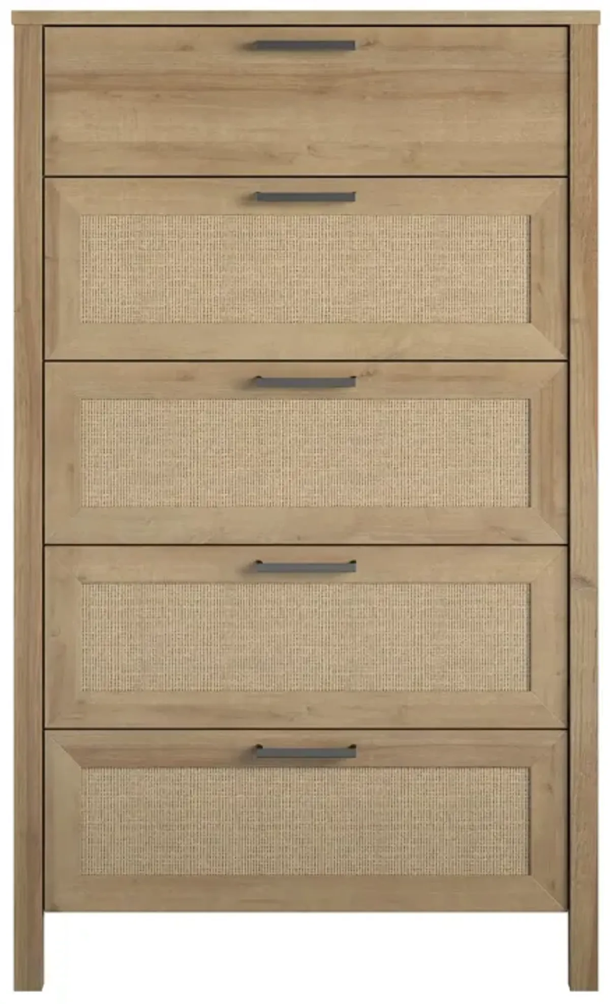 Amberly Rattan 5 Drawer Dresser