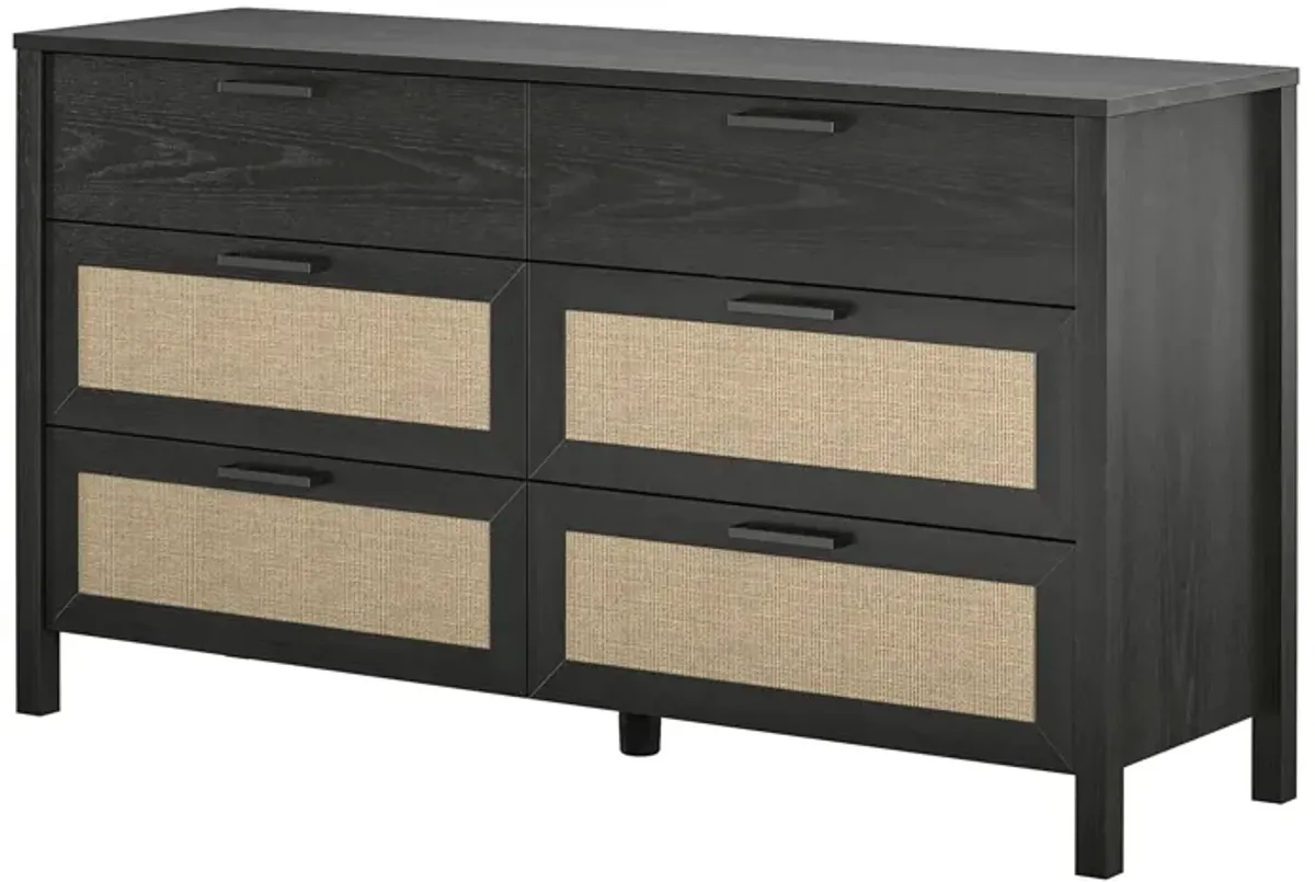 Amberly Rattan 6 Drawer Dresser