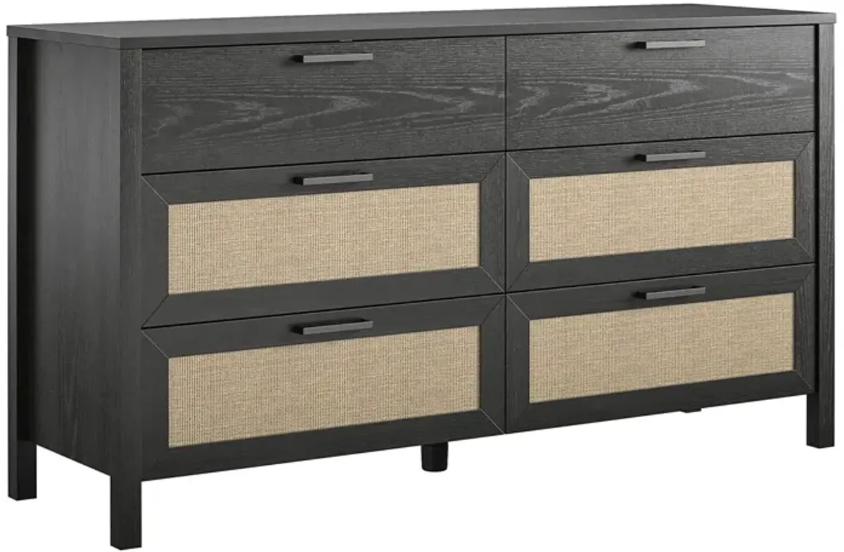 Amberly Rattan 6 Drawer Dresser