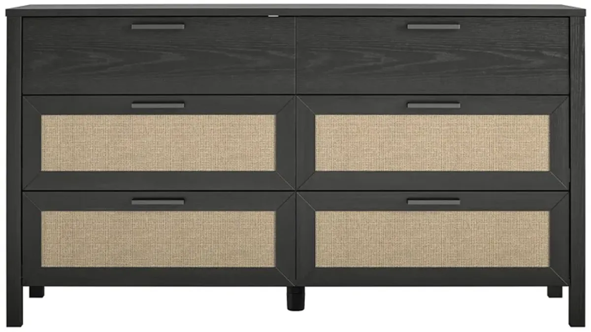 Amberly Rattan 6 Drawer Dresser