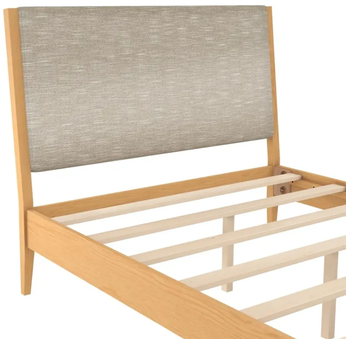 Dacin  Wood and Upholstered Platform Bed