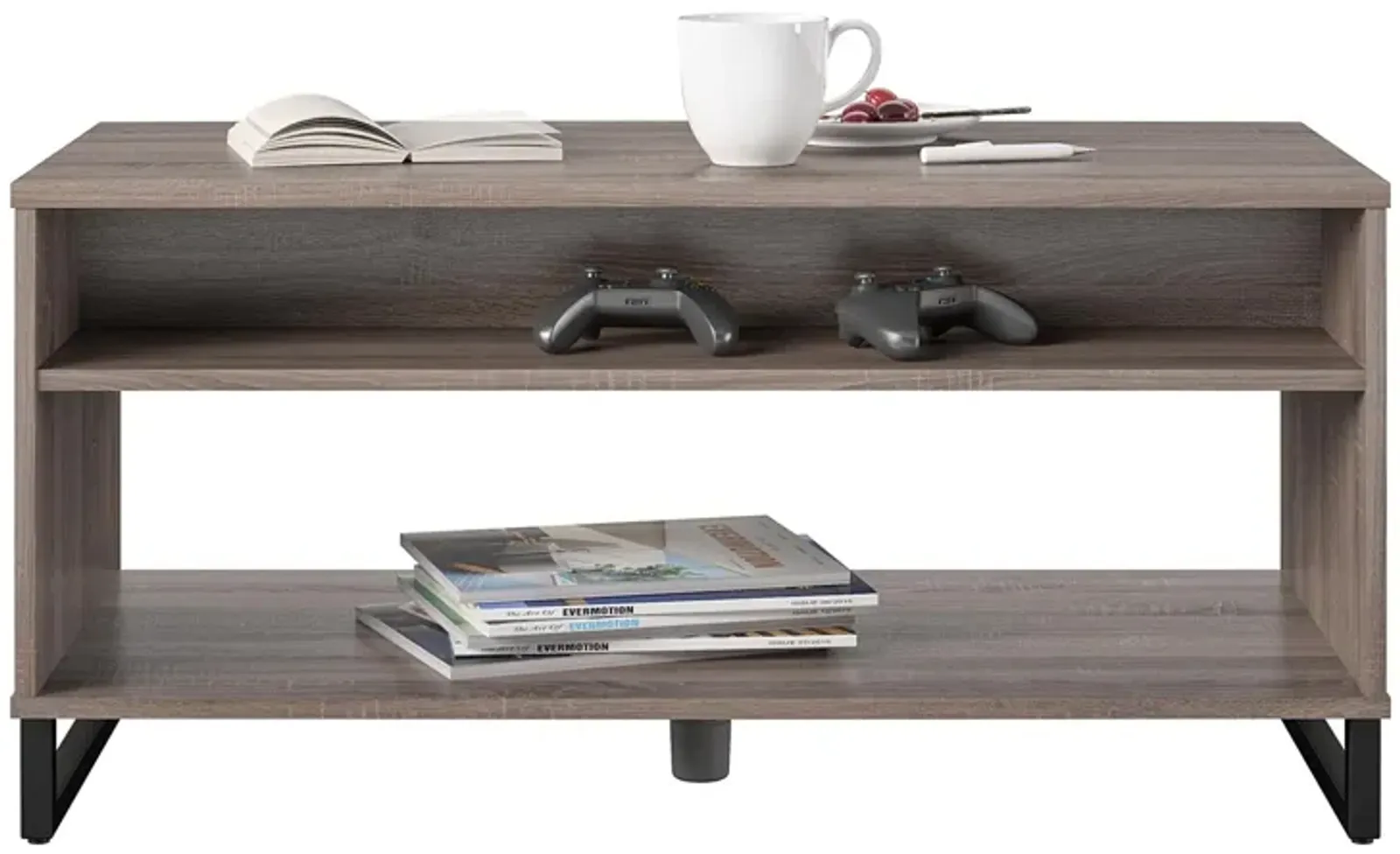 Coffee Table with 2 Shelves