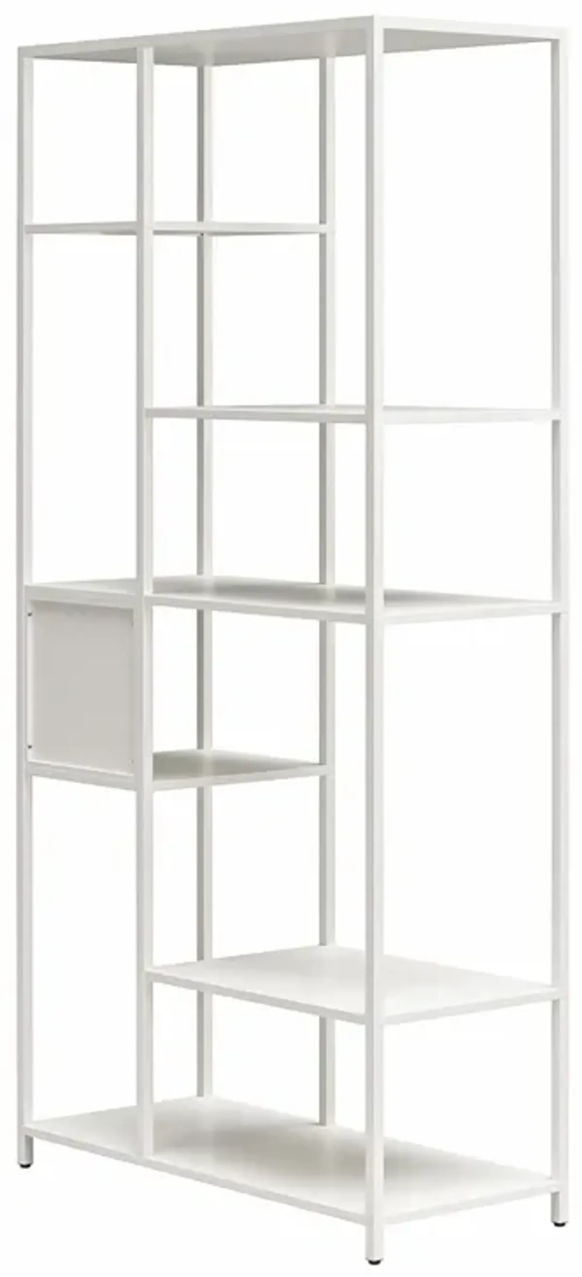 Shadwick Metal Bookcase with Six Variating-Sized Shelves