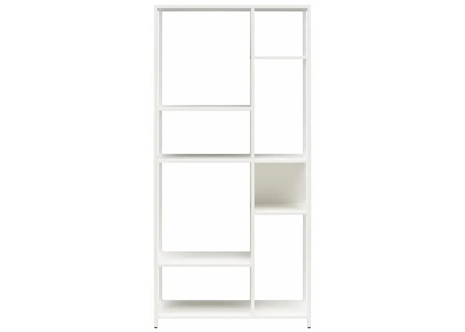 Shadwick Metal Bookcase with Six Variating-Sized Shelves