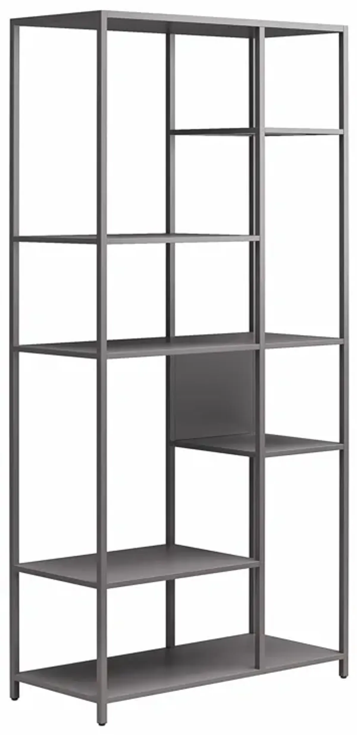 Shadwick Metal Bookcase with Six Variating-Sized Shelves