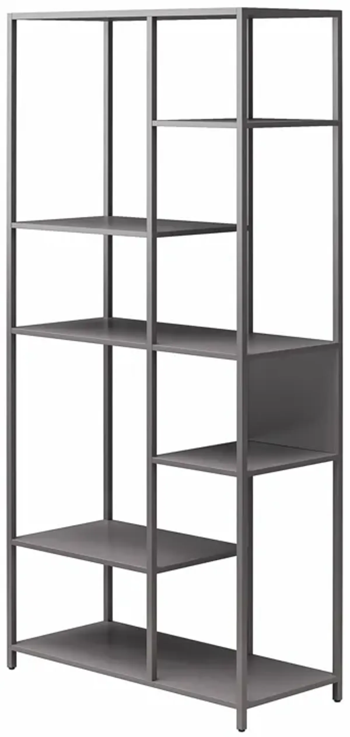 Shadwick Metal Bookcase with Six Variating-Sized Shelves