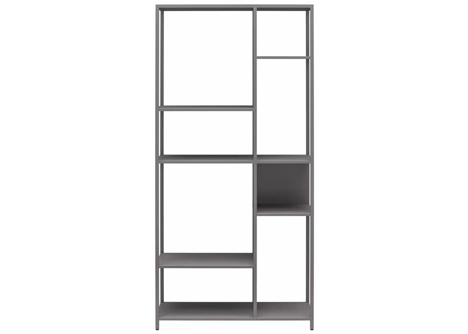 Shadwick Metal Bookcase with Six Variating-Sized Shelves