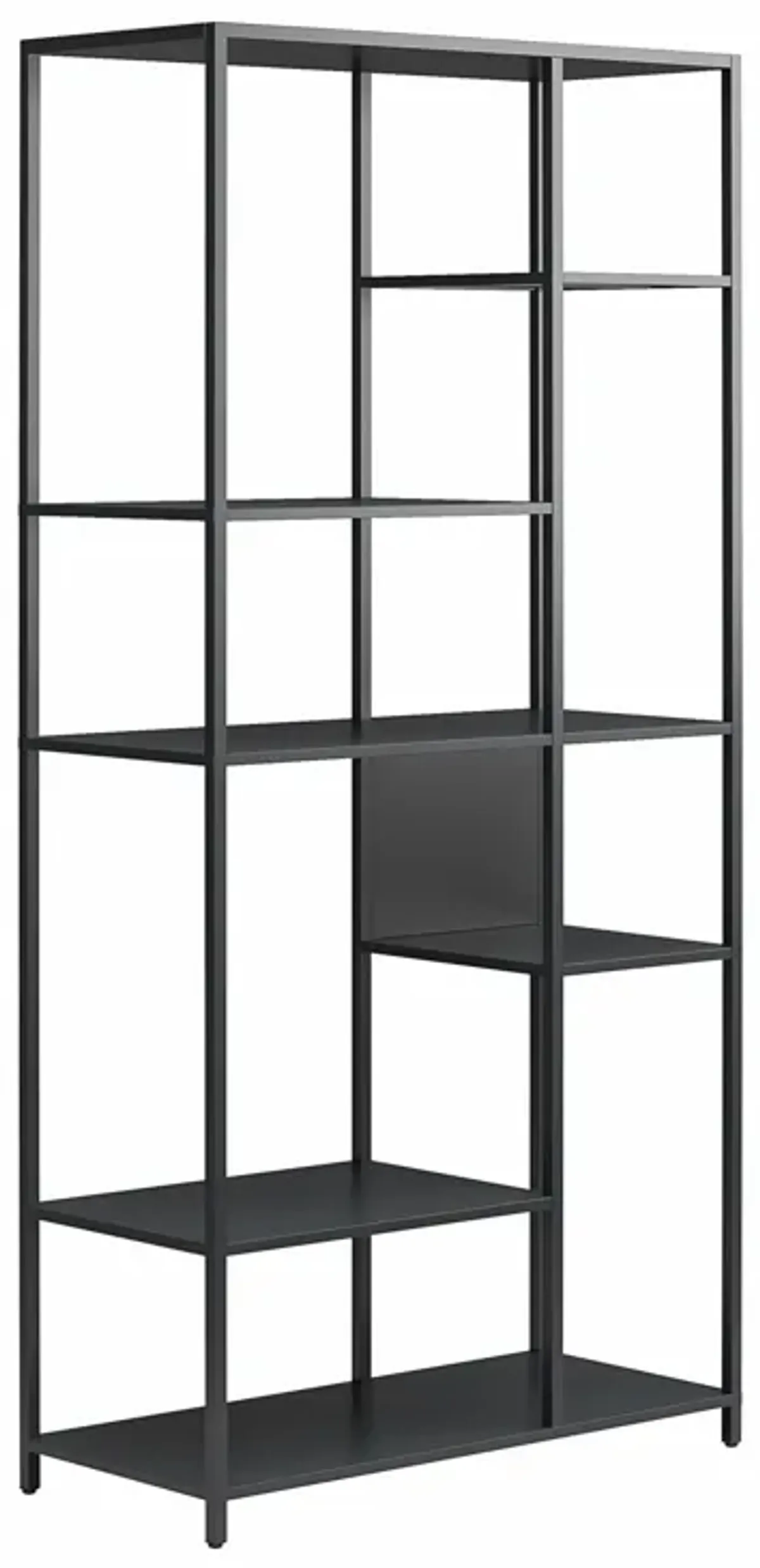 Shadwick Metal Bookcase with Six Variating-Sized Shelves