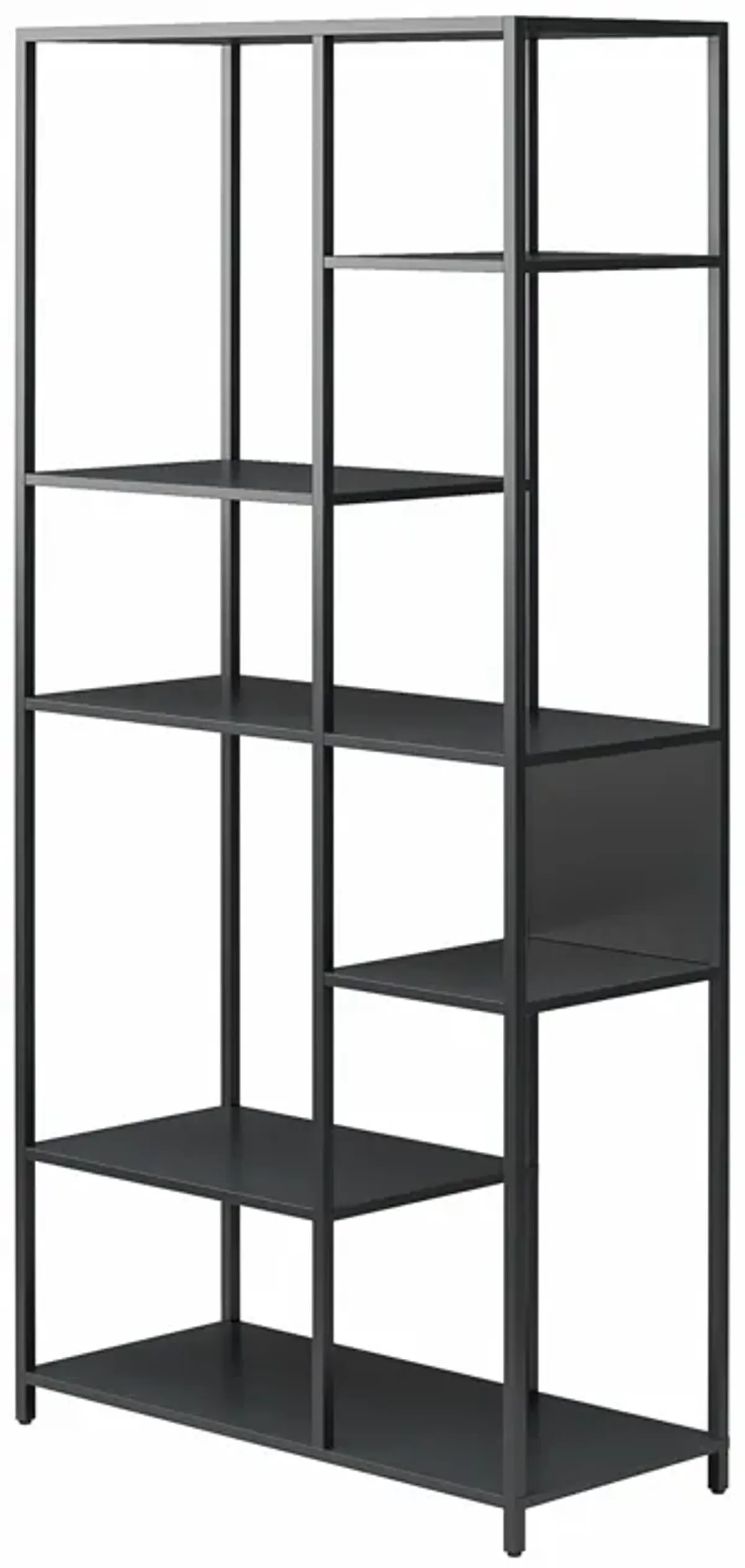 Shadwick Metal Bookcase with Six Variating-Sized Shelves