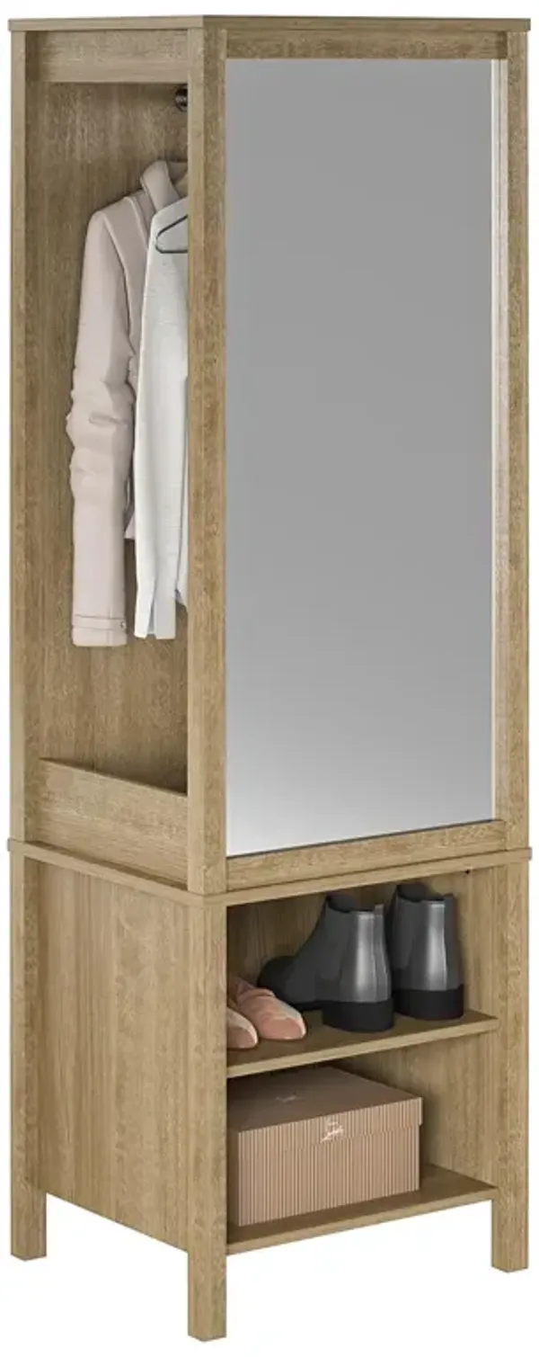 Amberly Wardrobe with Mirror, Clothing Bar and 3 Shelves