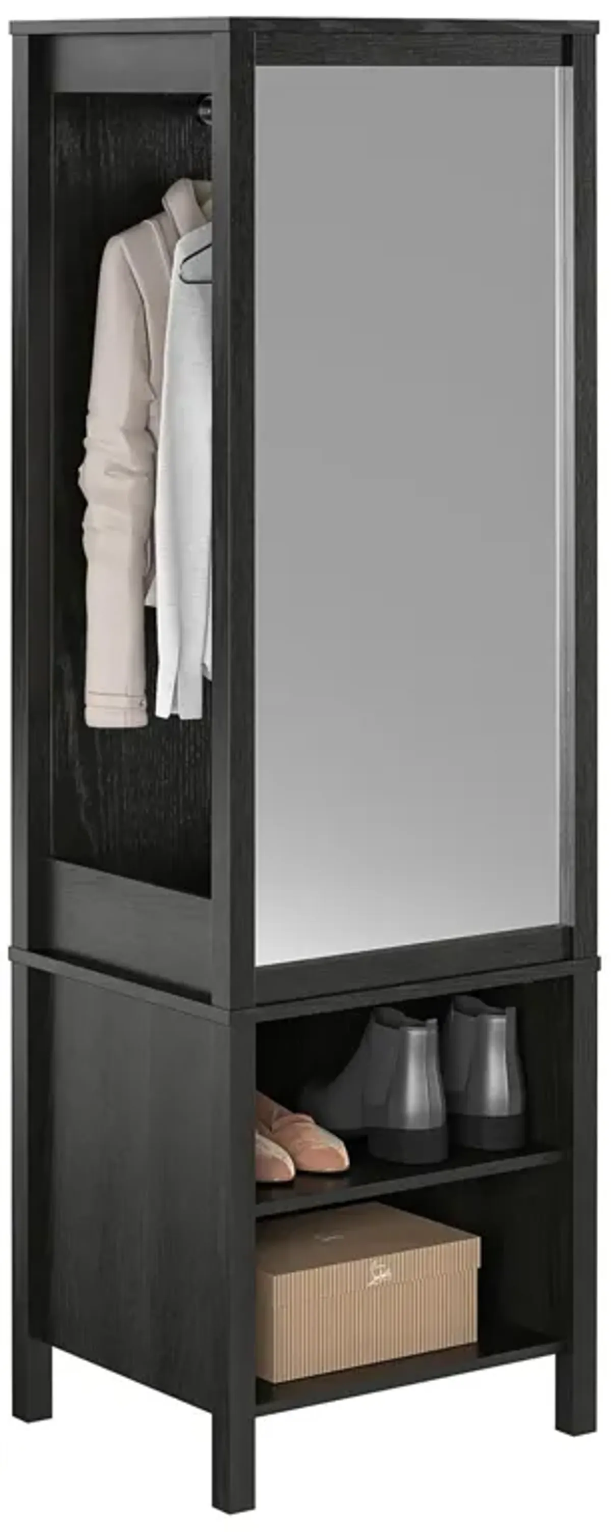 Amberly Wardrobe with Mirror, Clothing Bar and 3 Shelves