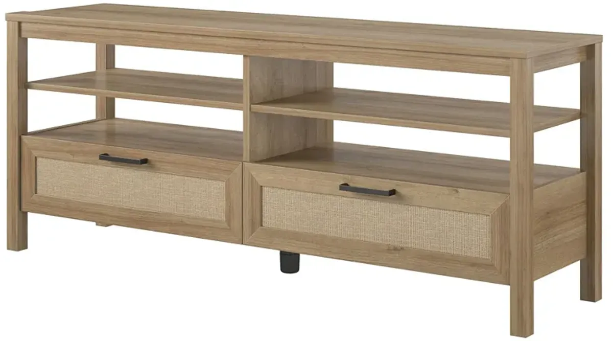 Amberly Rattan TV Stand for TVs up to 65"
