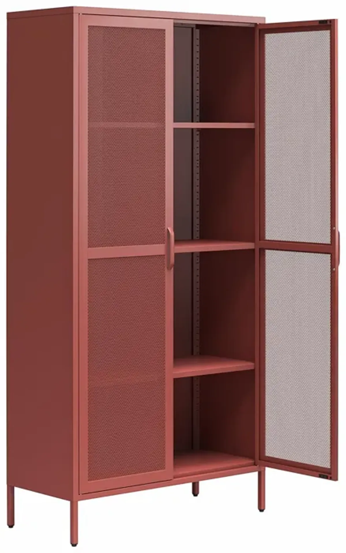 Channing Tall 2 Door Storage Cabinet-Mesh Metal Locker