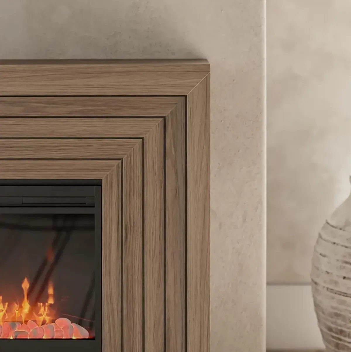 Monroe Wide Mantel Fireplace
