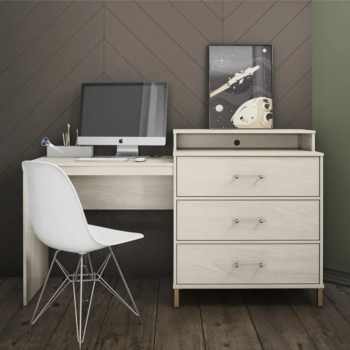 Kalissa Dresser Desk Combo with Wireless Charger