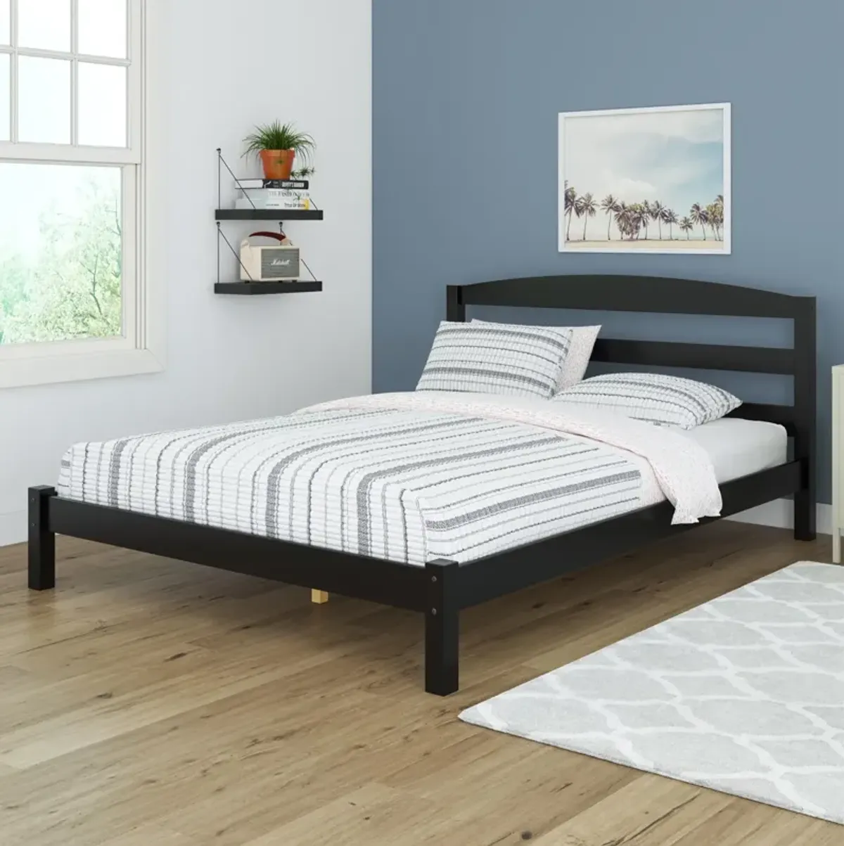 Braylon Wooden Bed Frame with Wood Slats