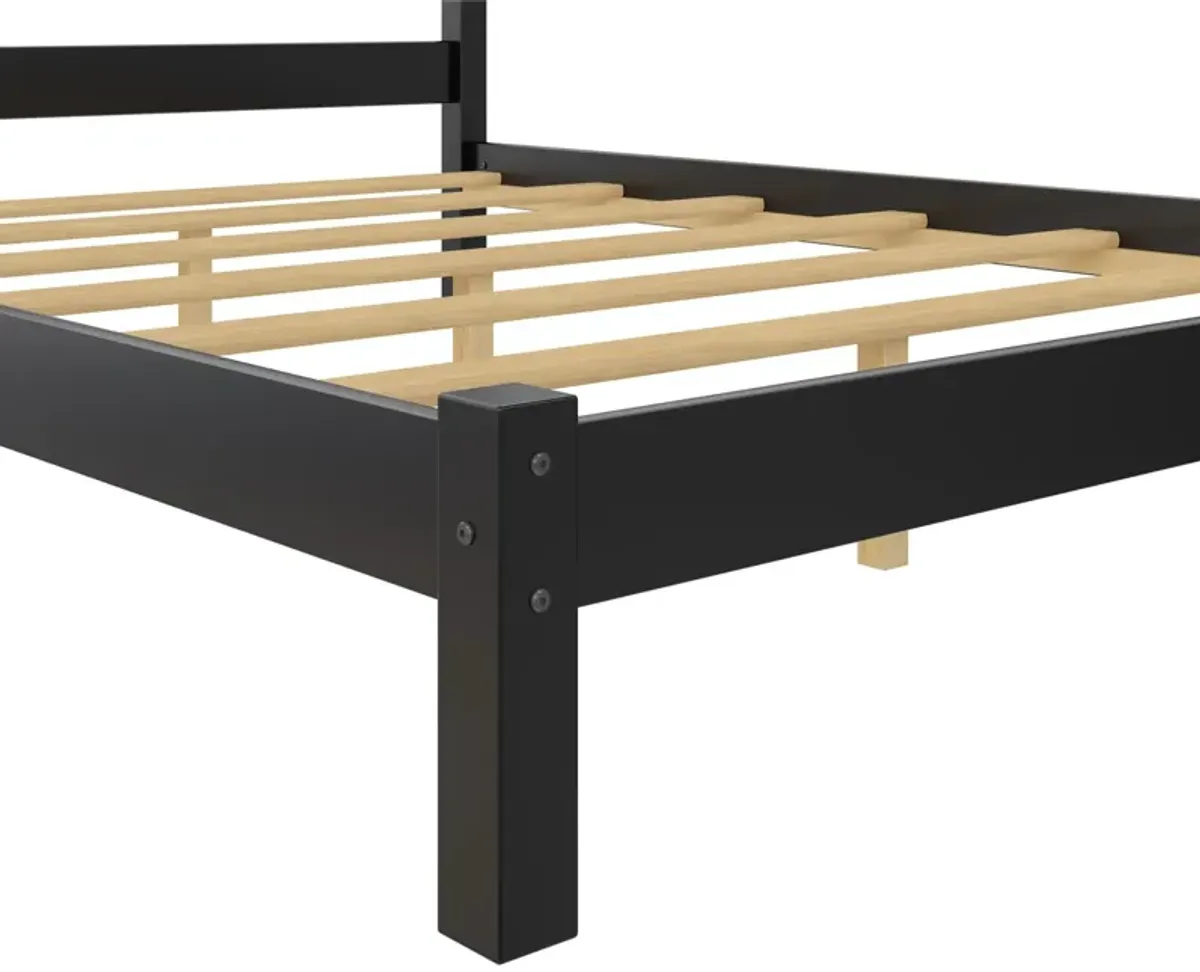 Braylon Wooden Bed Frame with Wood Slats