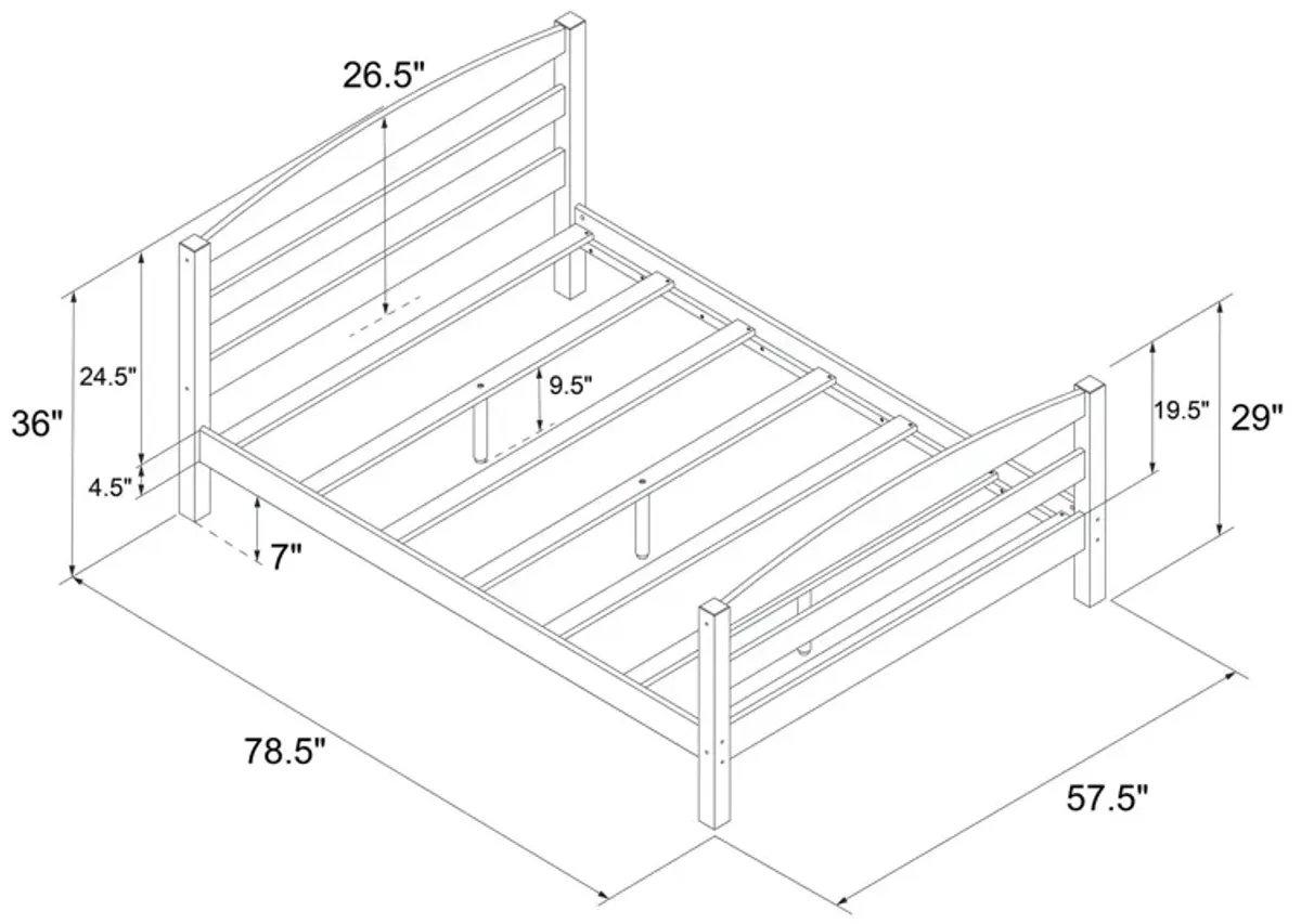 Braylon Wooden Bed Frame with Wood Slats