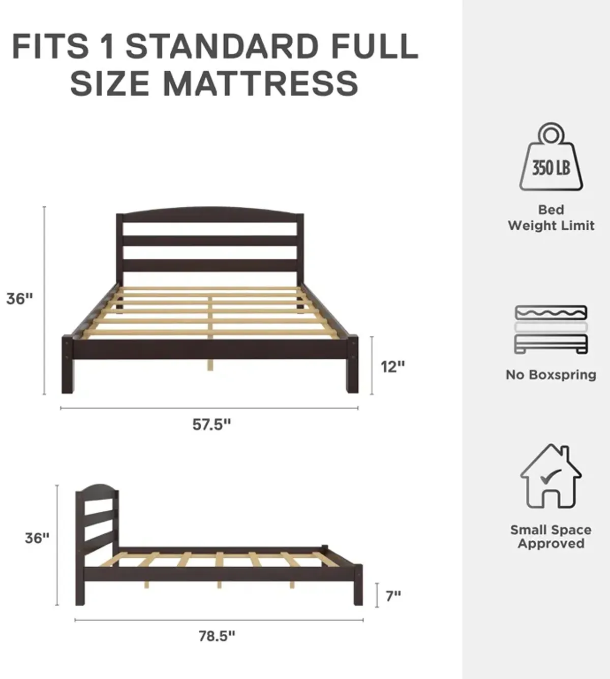 Braylon Wooden Bed Frame with Wood Slats