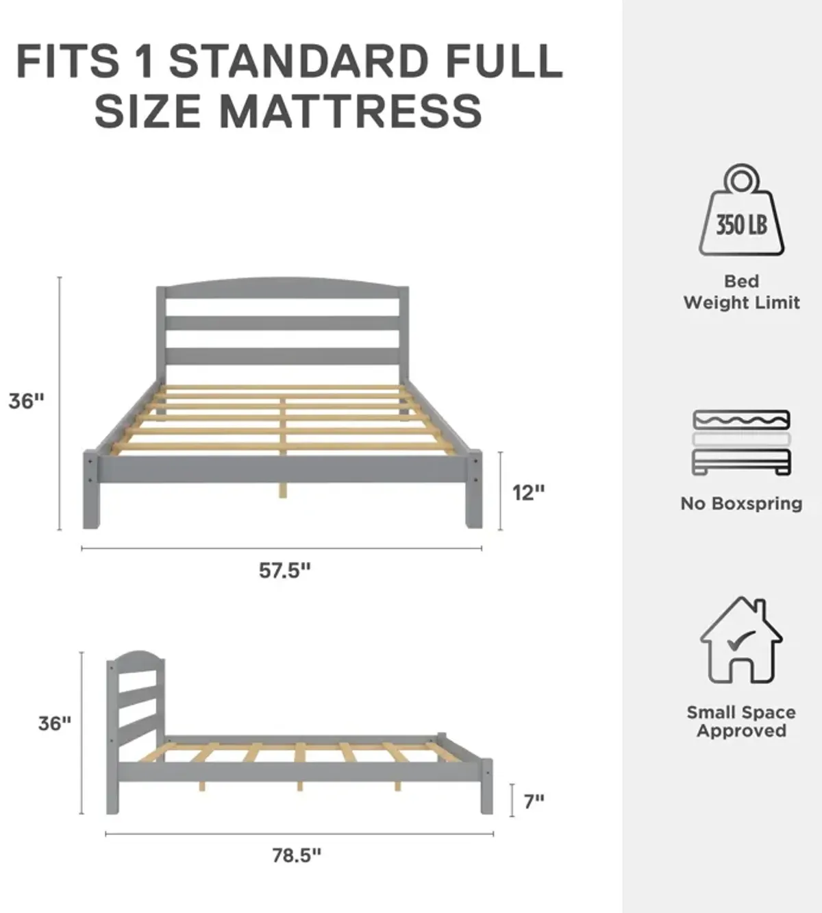 Braylon Wooden Bed Frame with Wood Slats