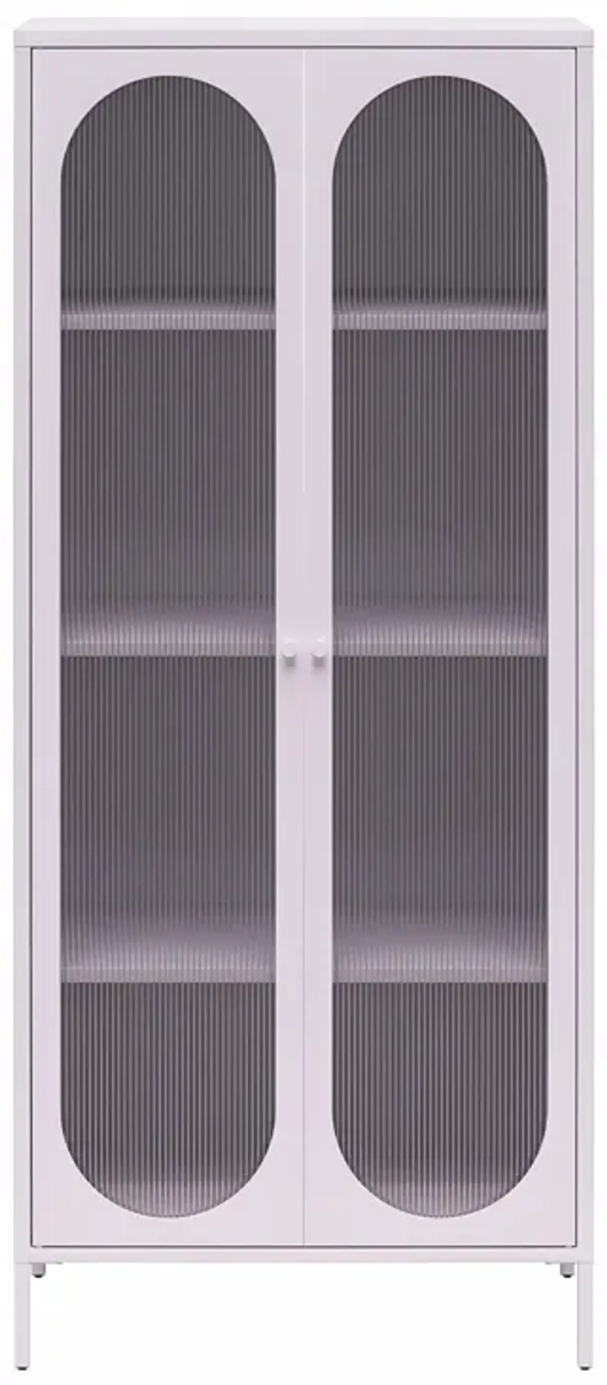 Luna Tall 2 Door Accent Cabinet with Fluted Glass