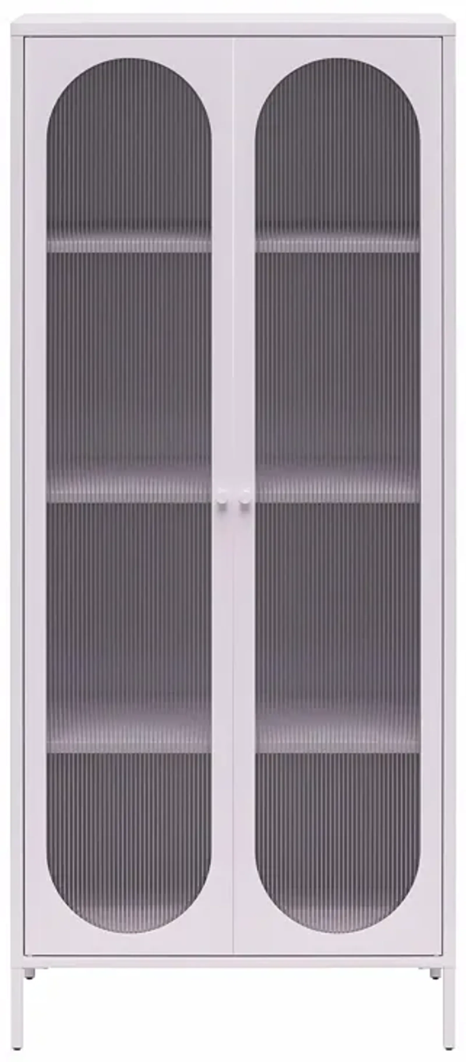 Luna Tall 2 Door Accent Cabinet with Fluted Glass