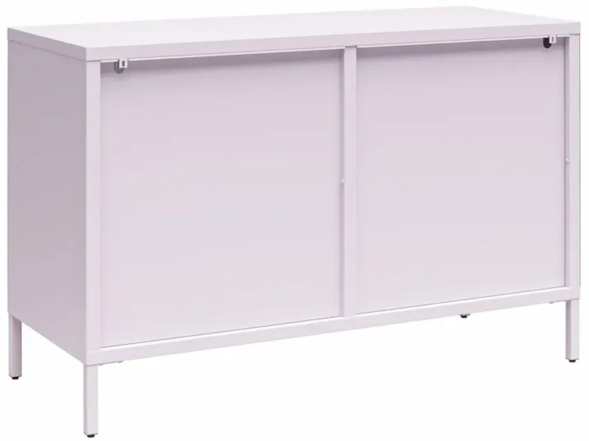 Luna Wide 2 Door Accent Cabinet with Fluted Glass