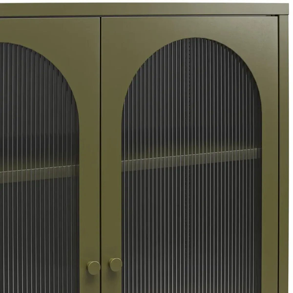 Luna Short 2 Door Accent Cabinet with Fluted Glass