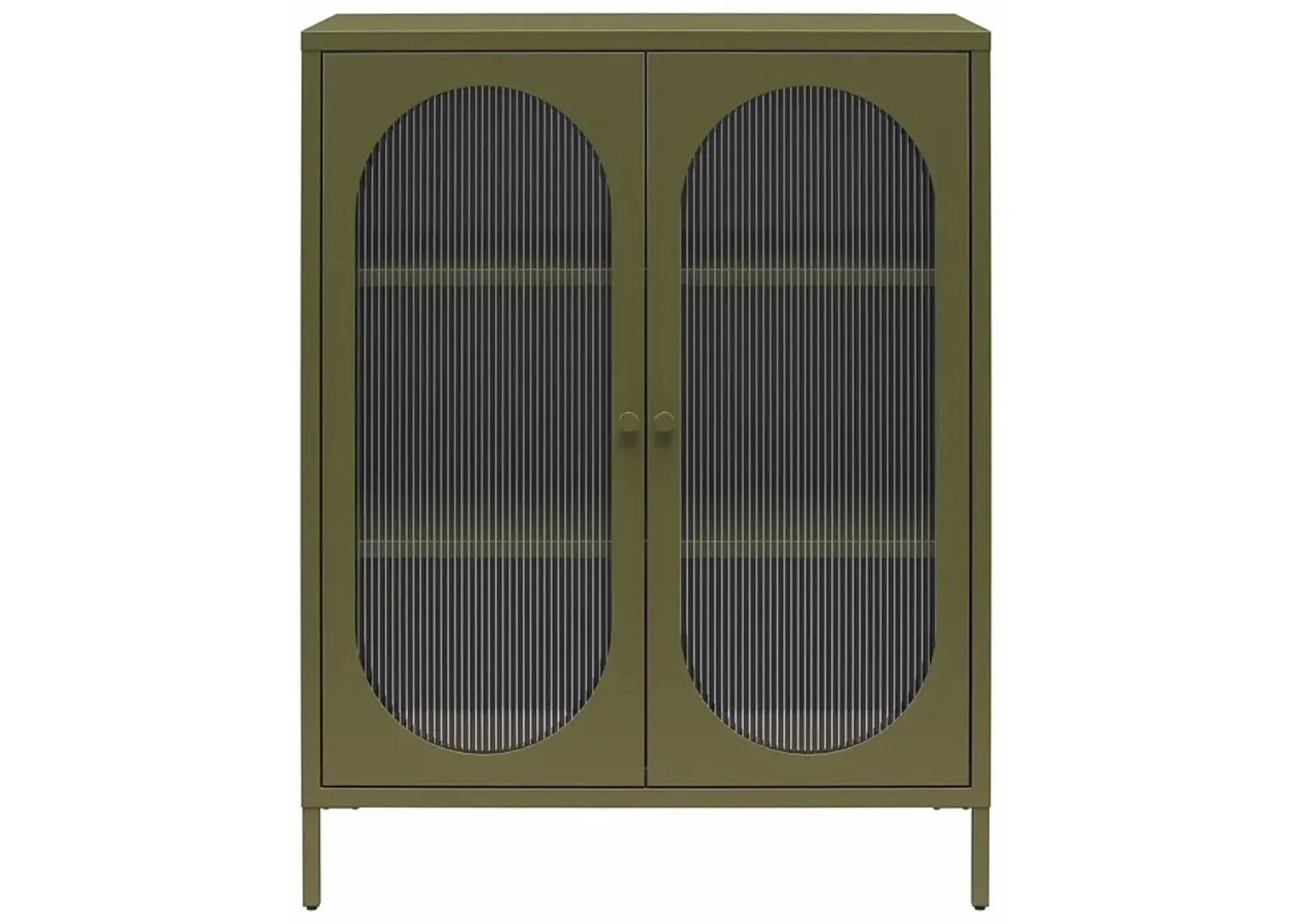 Luna Short 2 Door Accent Cabinet with Fluted Glass