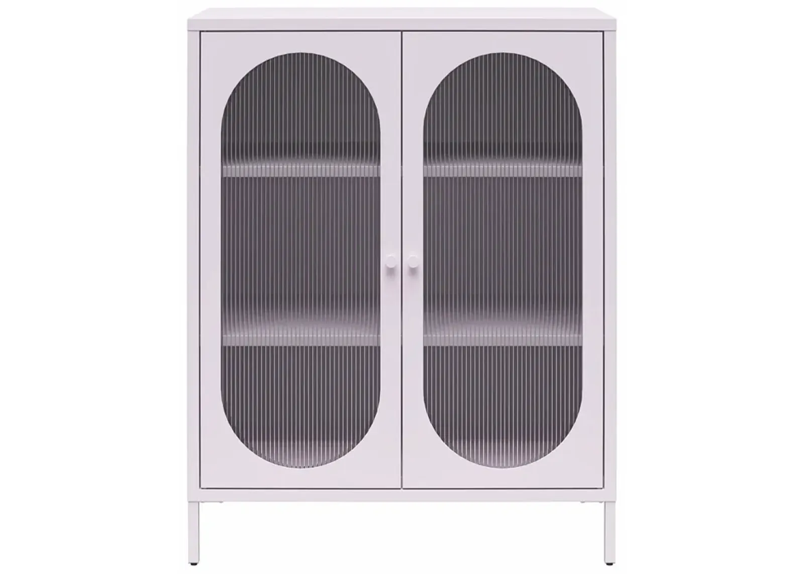 Luna Short 2 Door Accent Cabinet with Fluted Glass