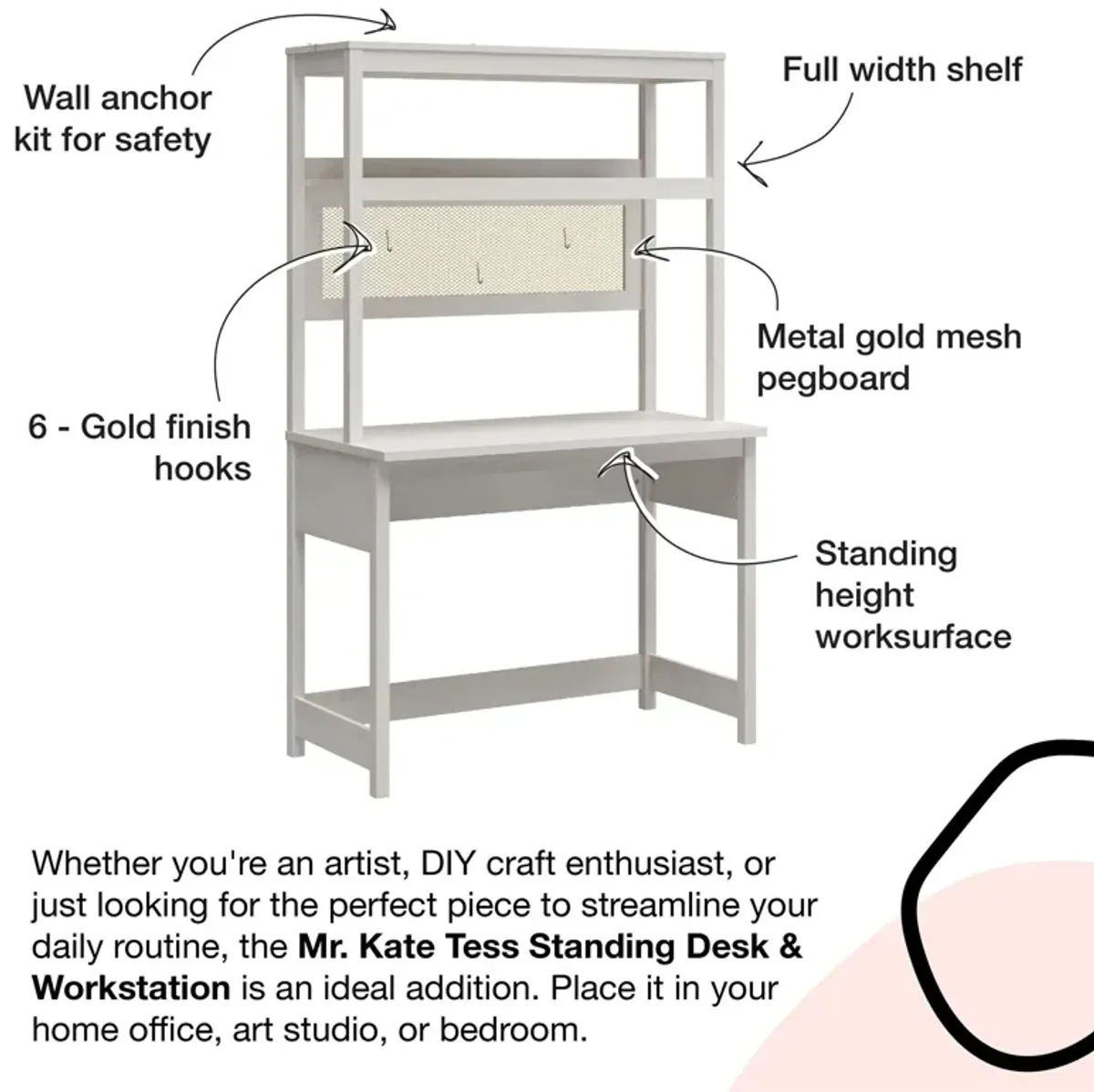 Tess Standing Desktop & Workstation with Modular Storage Options