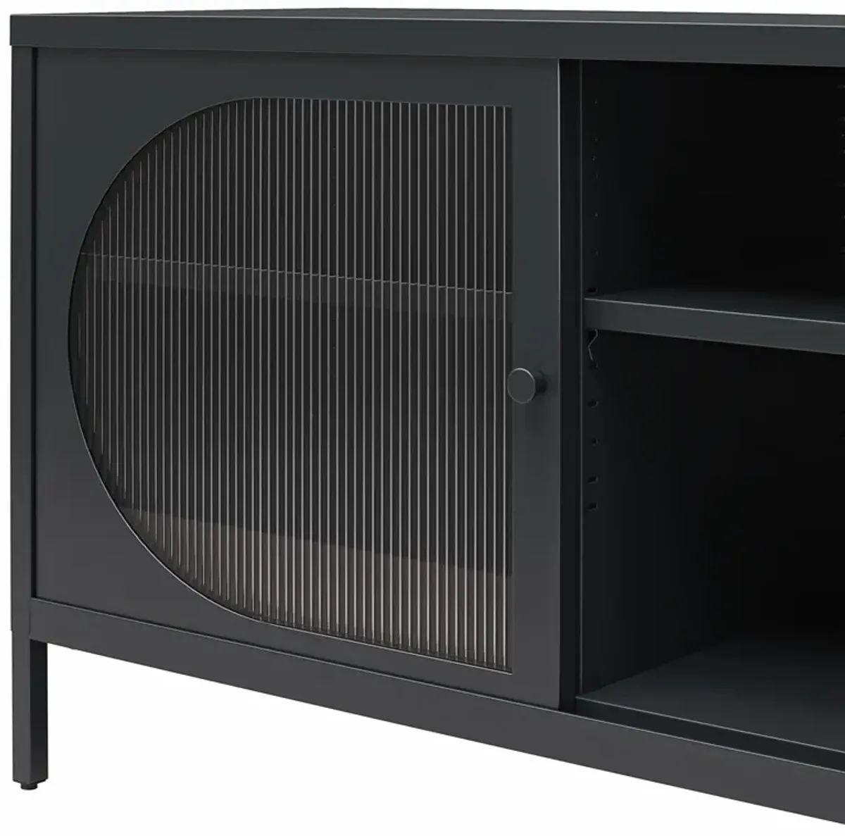 Luna Metal TV Stand with Fluted Glass for 65" TVs