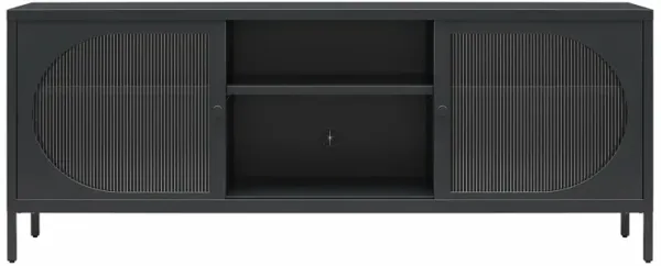 Luna Metal TV Stand with Fluted Glass for 65" TVs