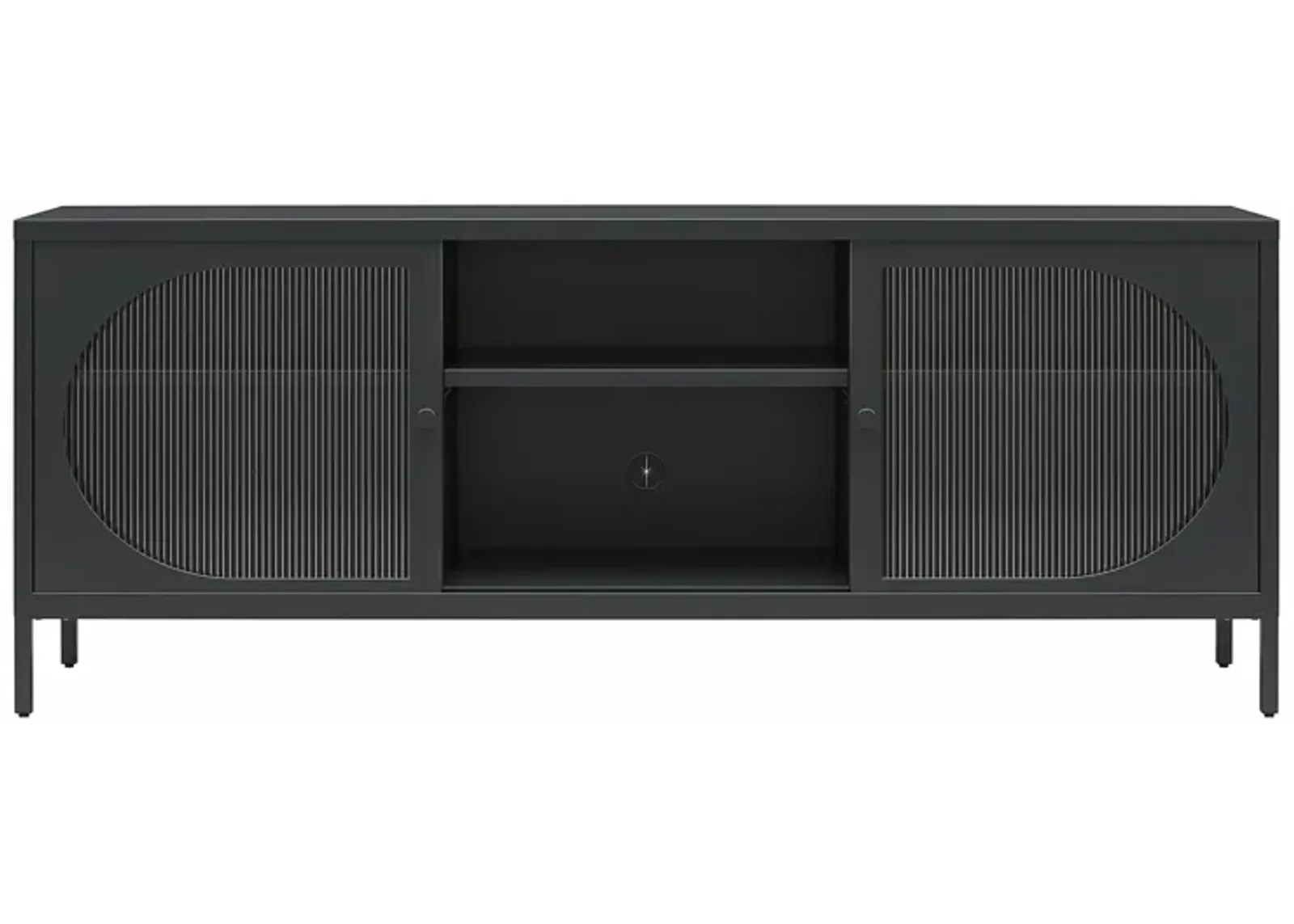 Luna Metal TV Stand with Fluted Glass for 65" TVs