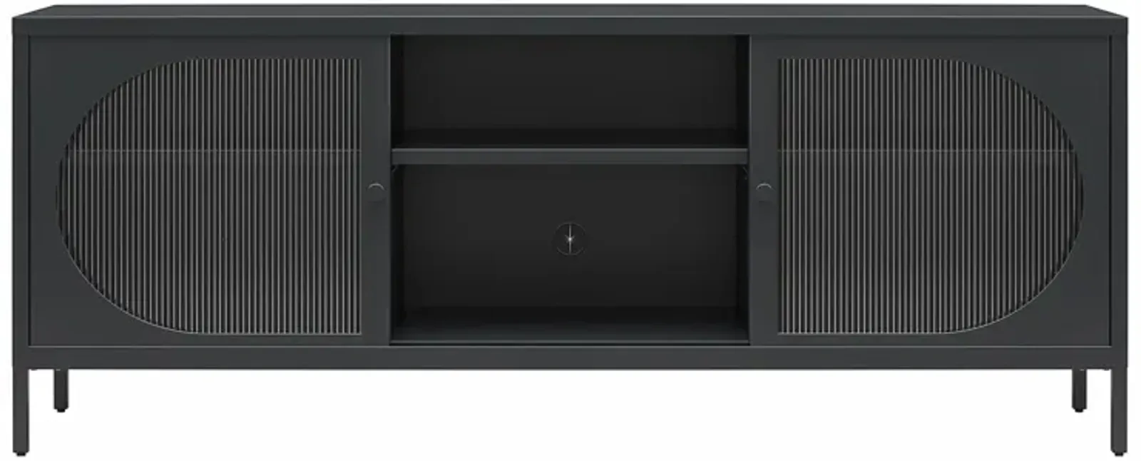 Luna Metal TV Stand with Fluted Glass for 65" TVs