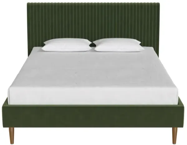 Daphne Velvet Upholstered Bed with Channel Tufted Headboard