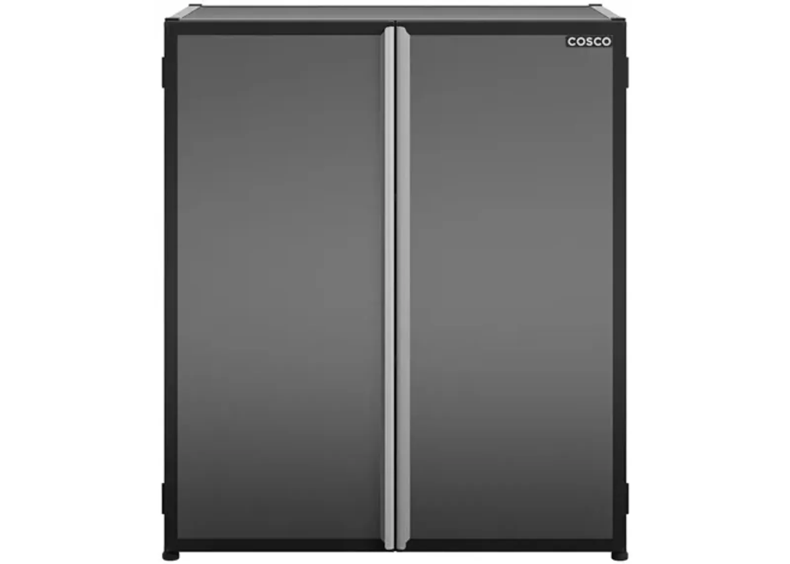 Freestanding Aluminum Garage Cabinet, Black and Gray