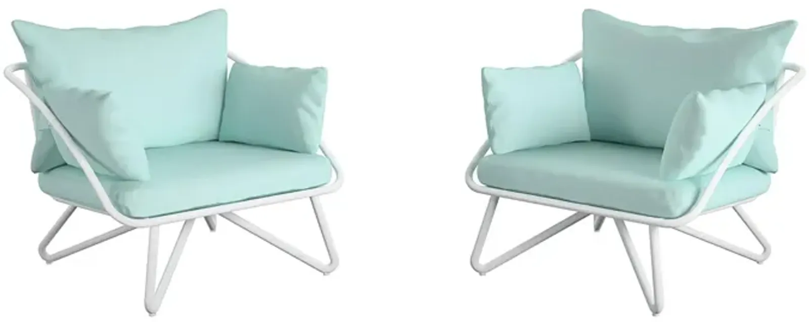 Teddi Outdoor Lounge Chairs, Set of 2