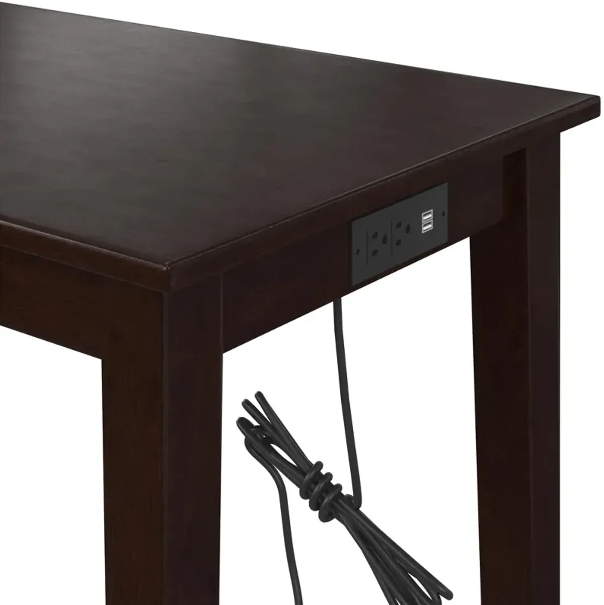 Dallon Sofa Table with 3 Stools and USB Charger