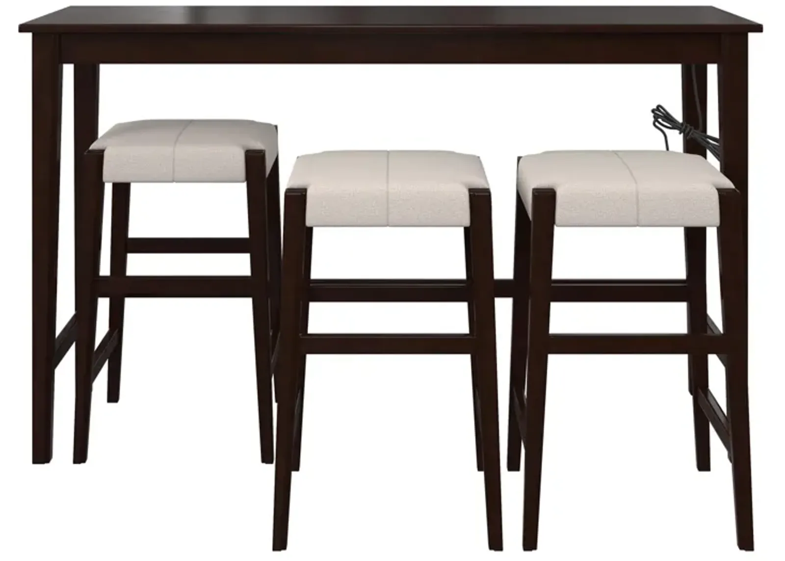 Dallon Sofa Table with 3 Stools and USB Charger