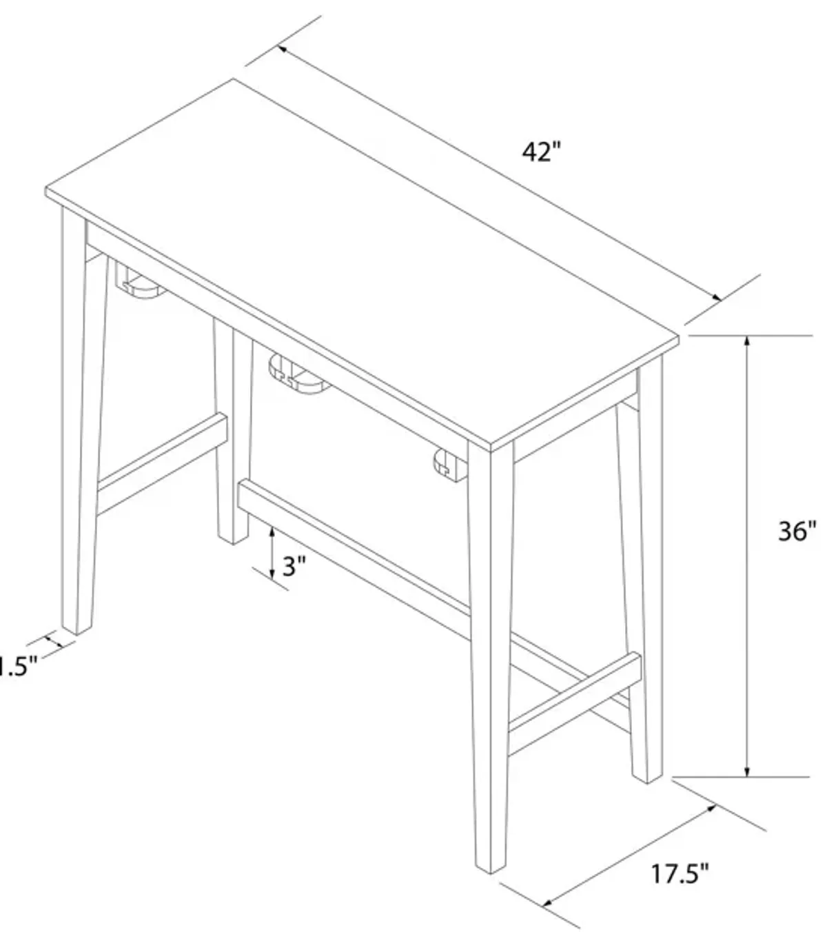 Bryna 3 Piece Hanging Counter Height Dining Stool Set