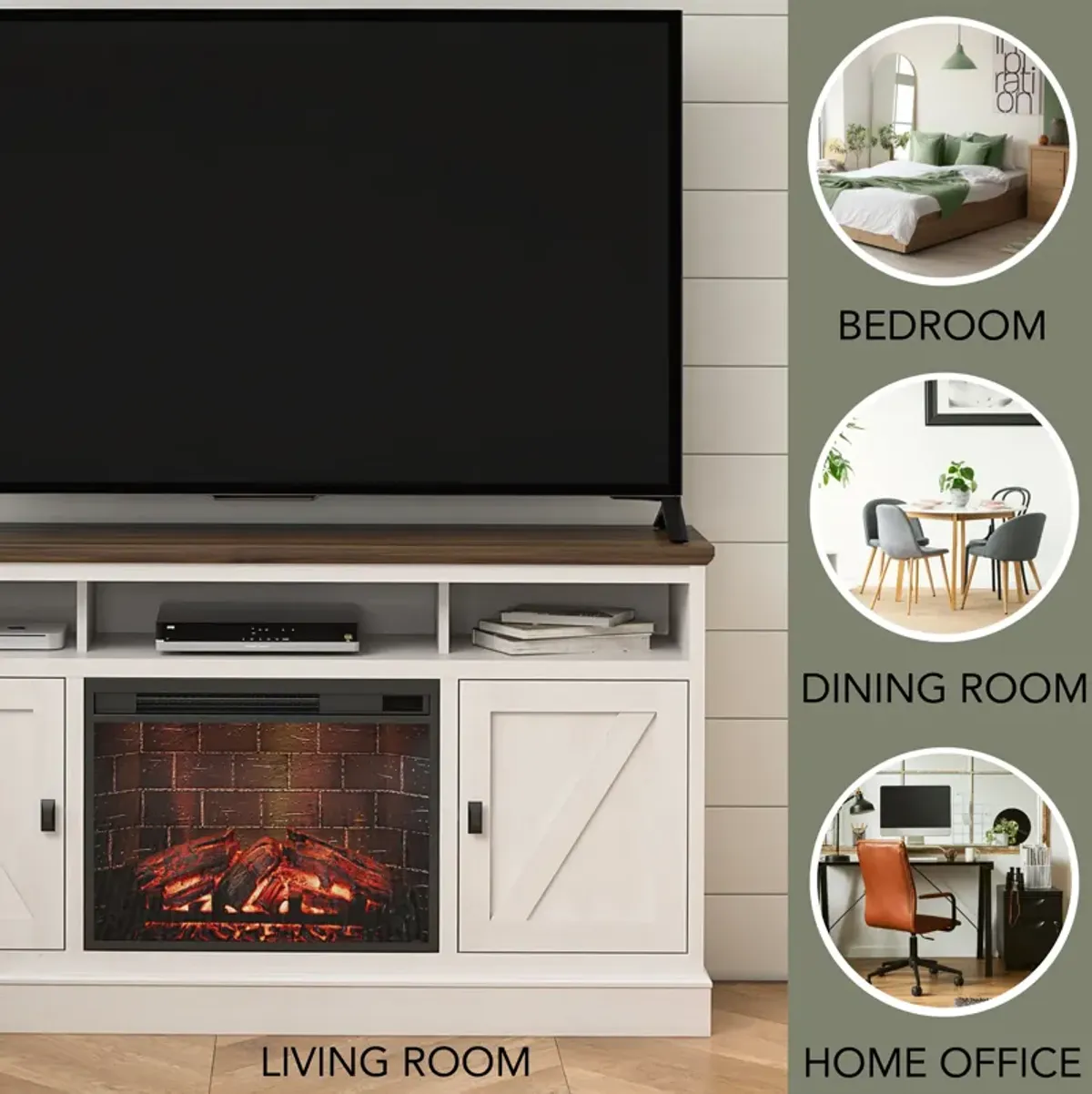 Ashton Lane Electric Fireplace TV Stand with Remote for TVs up to 65''