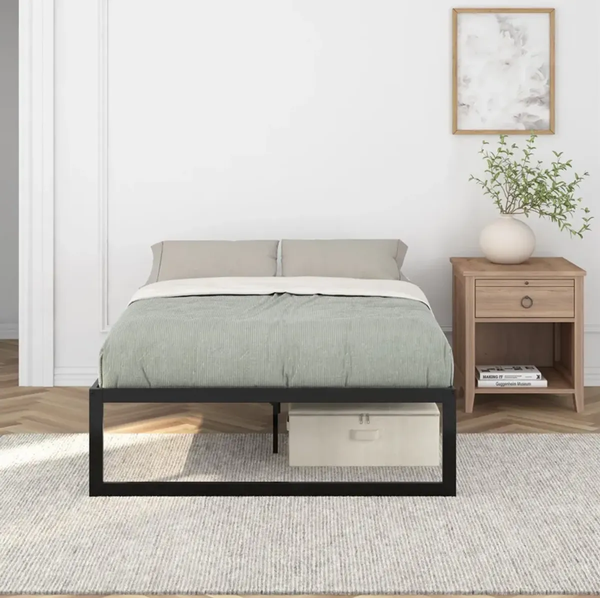 Avey Modern Metal Platform Bed Frame