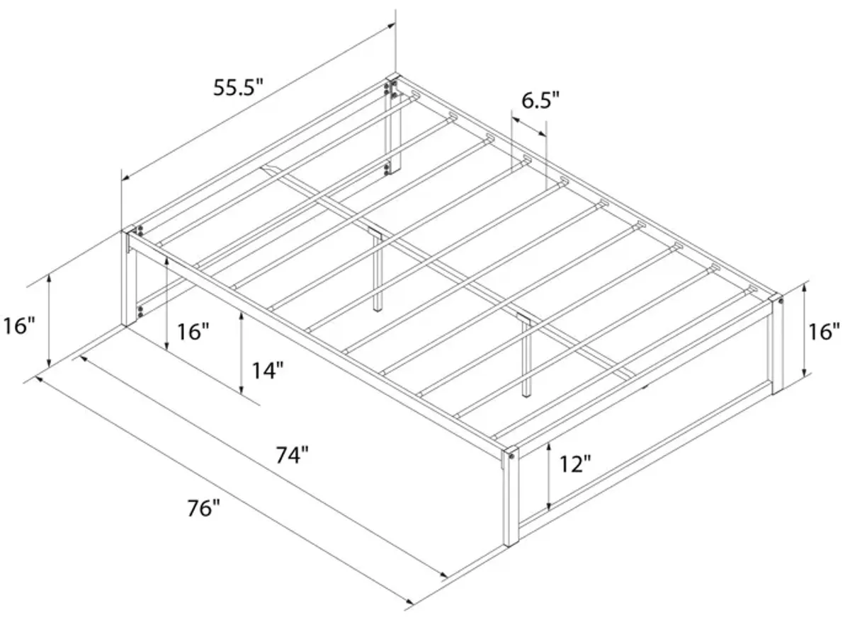 Avey Modern Metal Platform Bed Frame