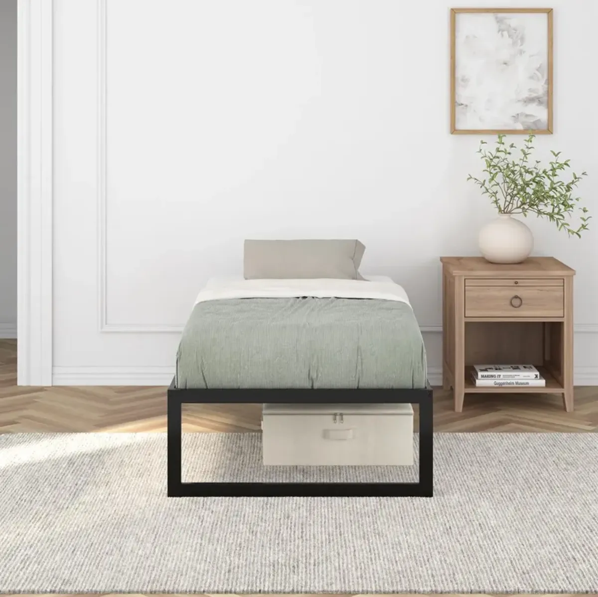 Avey Modern Metal Platform Bed Frame
