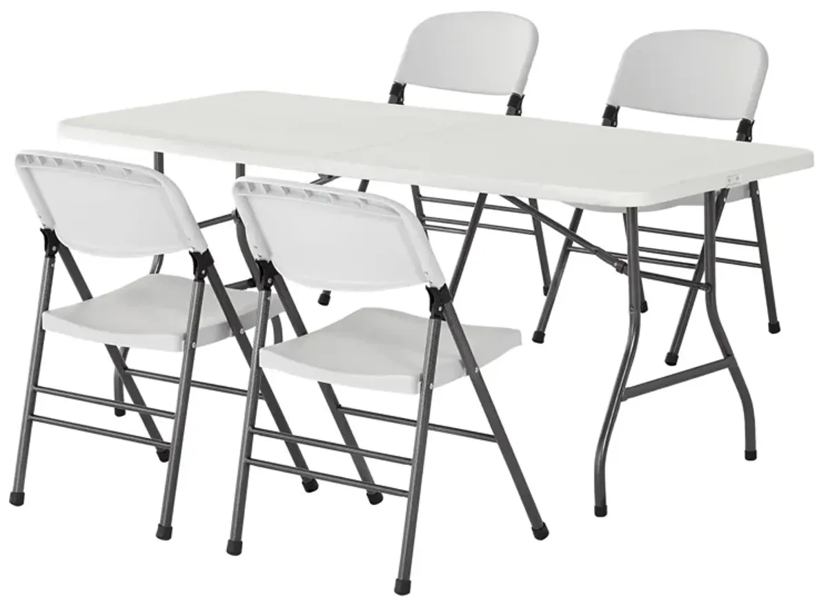 Commercial Plastic Indoor/Outdoor Folding Chairs, Pack of 4