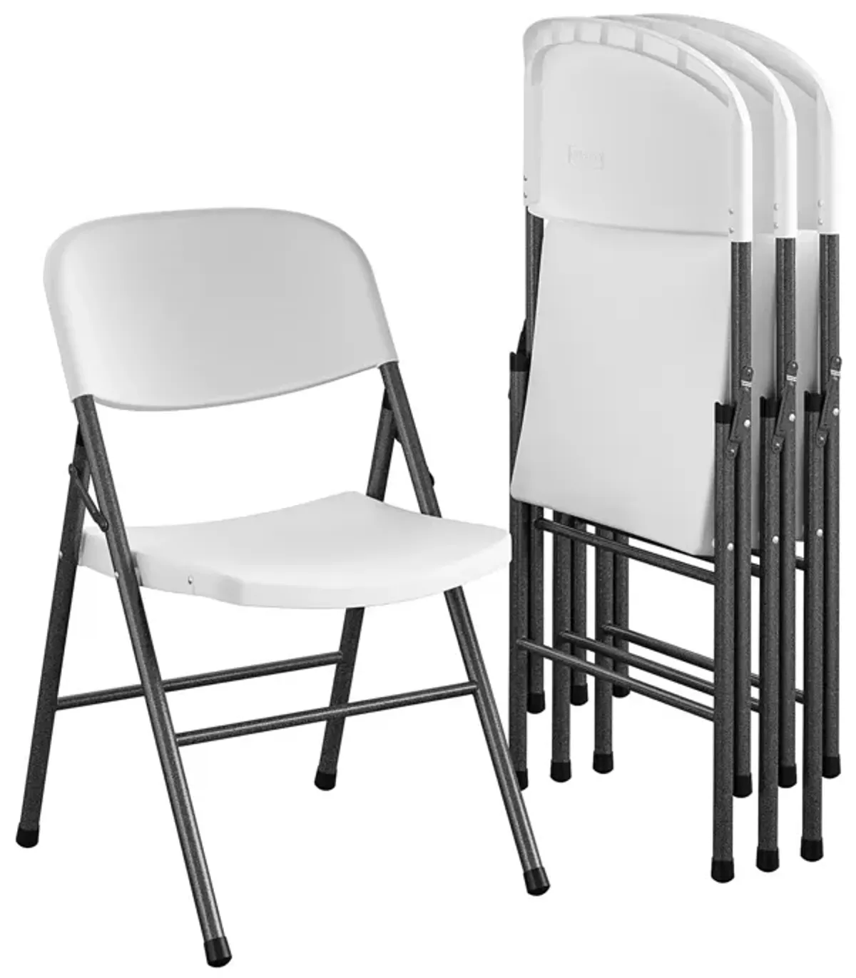 Commercial Plastic Indoor/Outdoor Folding Chairs, Pack of 4