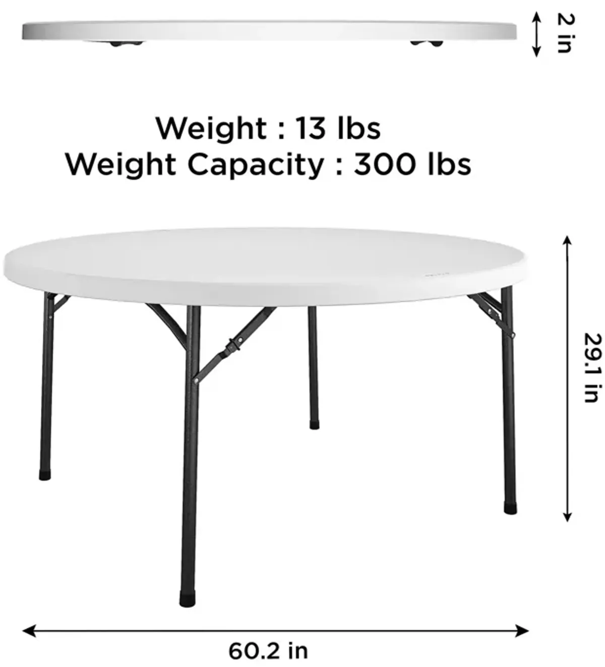 Commercial 5' Round Blow Mold Table