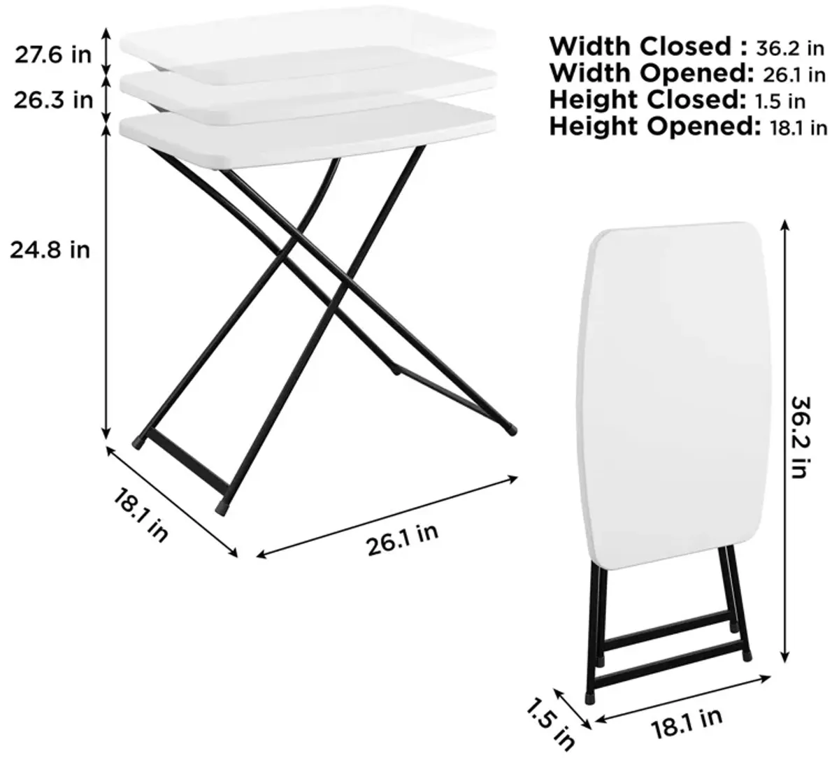 Adjustable Height Folding Activity Table