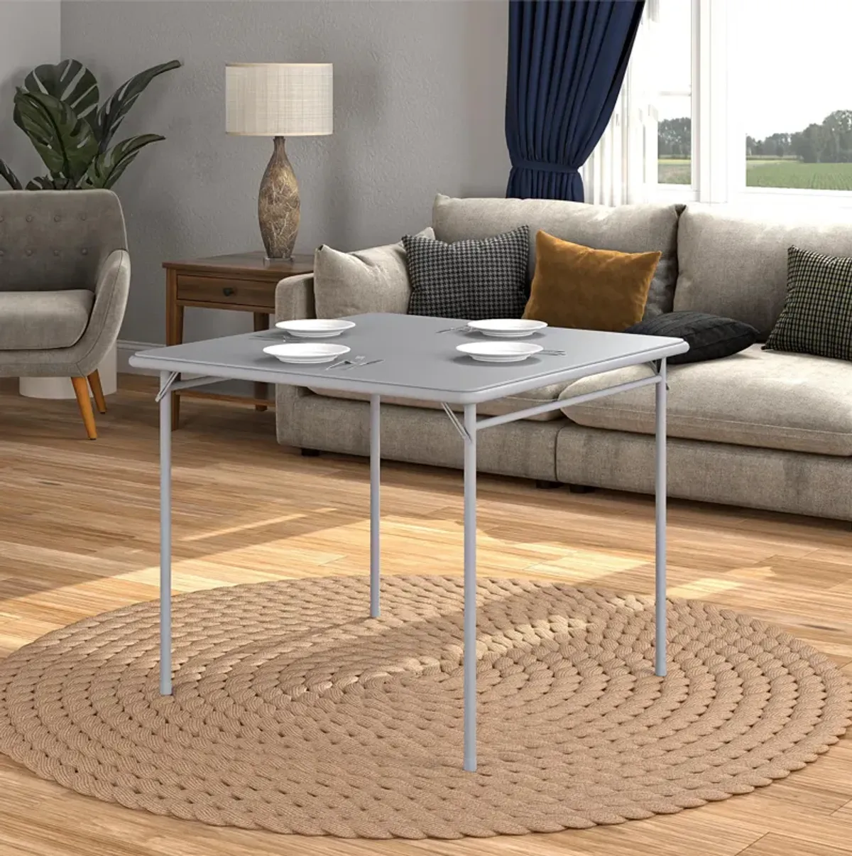 34" Square Vinyl Tabletop Folding Table